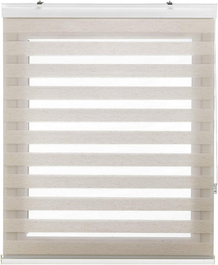 Estoralis 36939 SANSA Doppelrollo mit dekorativer Kassette, Polyester, Ekrü, 125 x 250 cm Ekrü 125 x