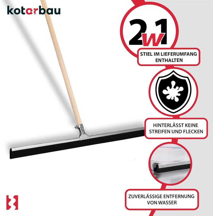 KOTARBAU® Gummiabzieher - Wasserschieber - 75 cm – Bodenabzieher - Schaumstoff-Wasserabzieher – für