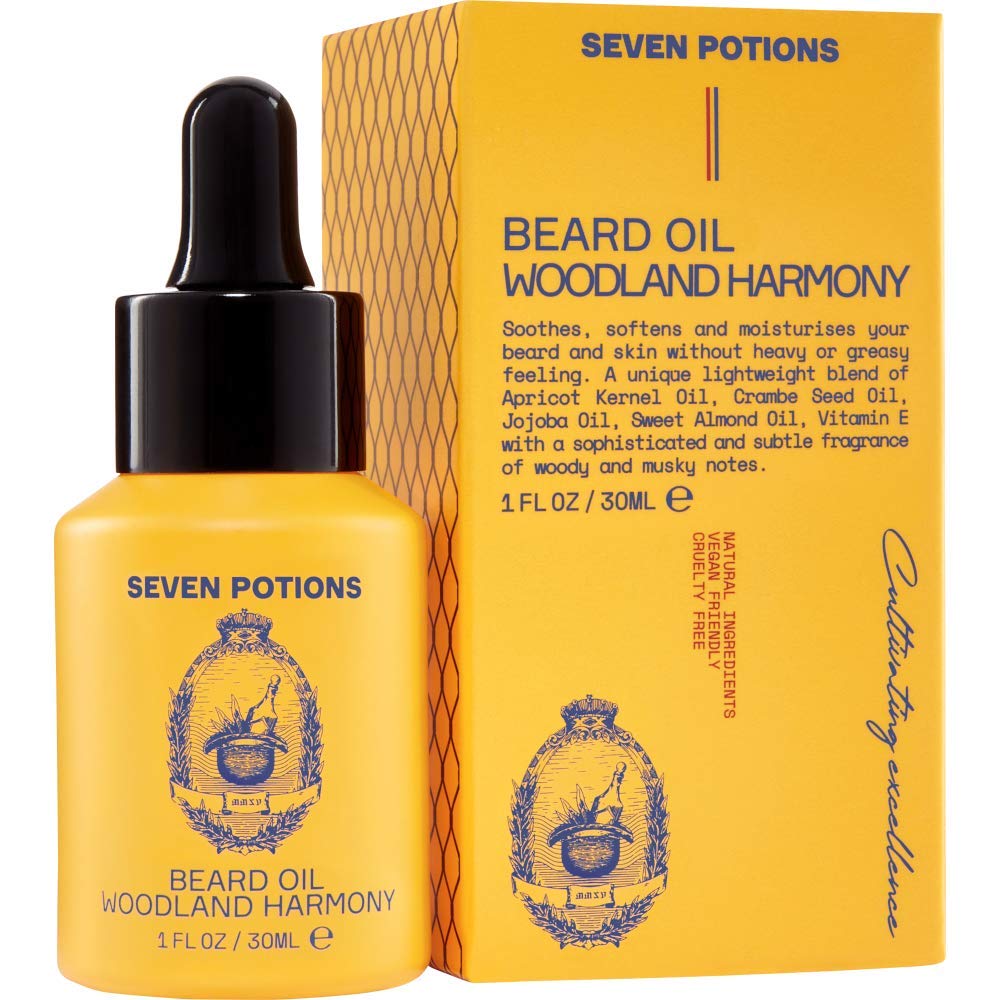 Seven Potions Premium-Bartöl für Männer - Jojobaöl-Bartweichmacher zur Pflege von Haut, Haar und geg