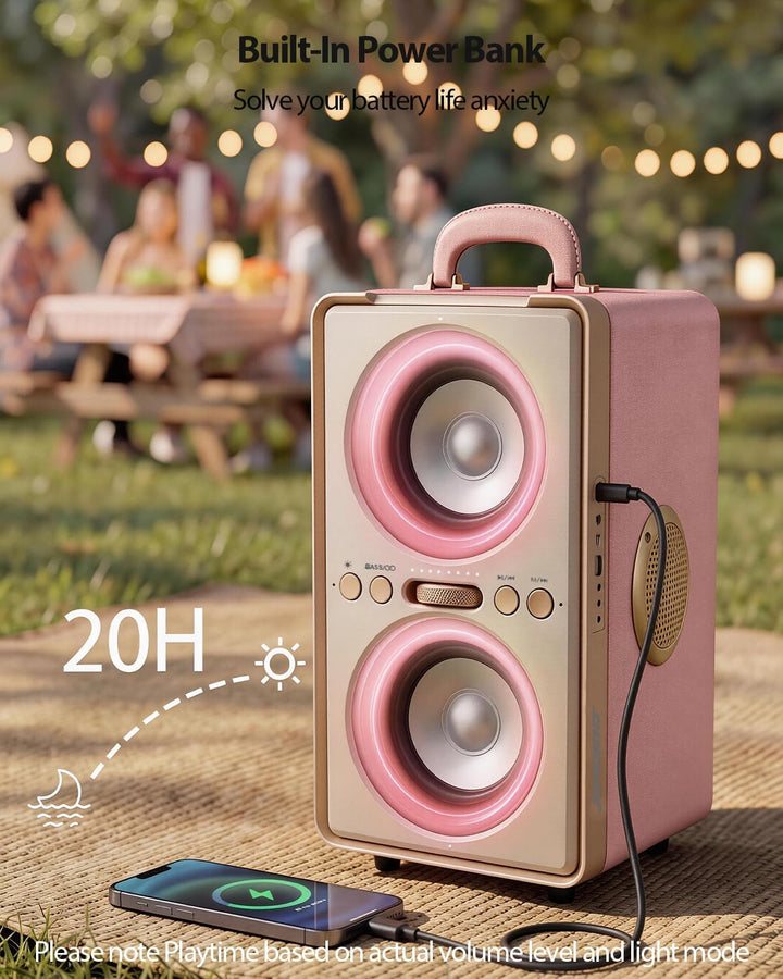 240W Peak Musikbox Bluetooth Gross, kraftvoller, lauter Klang mit tiefen Bässen, 20H Akku,TWS-Funkti