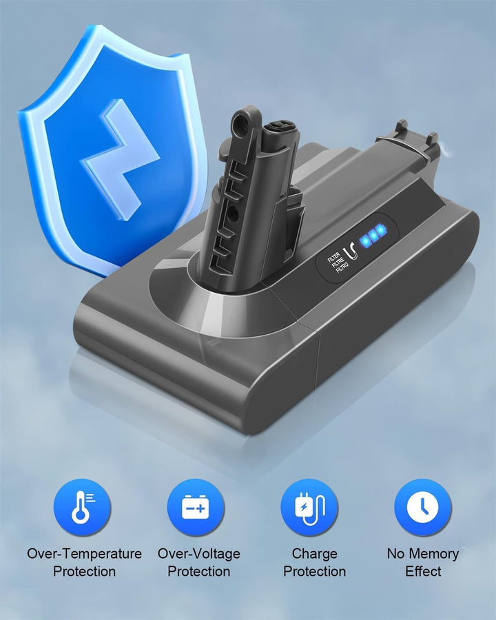 Waitley V10 6000 mAh für Dyson V10 SV12, Ersatzakku für Dyson V10 Absolute Animal Cyclone Motorhead