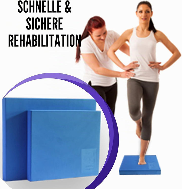 XL/L Foam Balance Pad - Dehnungsgurt und eBook inkl. | Extra grosses Balancekissen für physiotherape