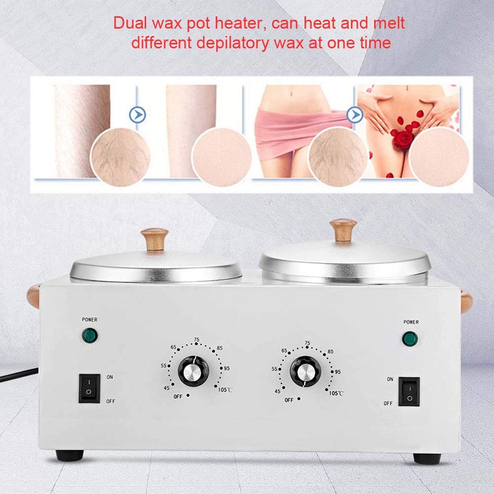 Warm Electric Wax Heater, Wachsschmelzmaschine, Heisser Paraffinwachswärmer Salon Dual Pot Enthaarun