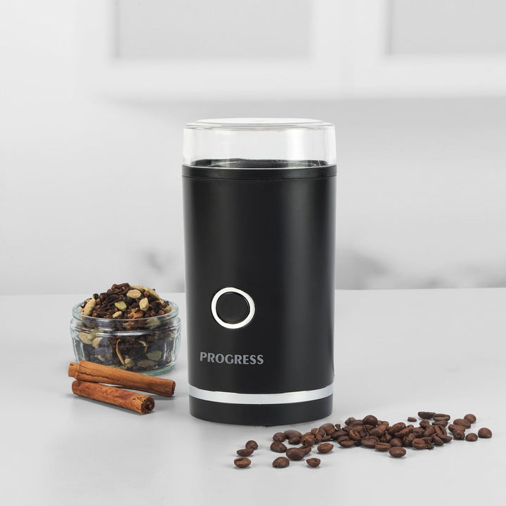 Progress EK6135PVDE Kaffee- und Gewürzmühle – Elektrische Kaffeebohnenmühle, One-Touch-Bedienung, Ed