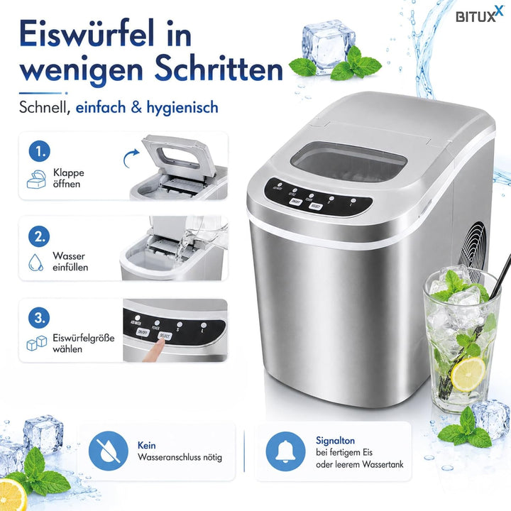 ms-point Eiswürfelmaschine, Eiswürfelbereiter, Icemaker in Silber