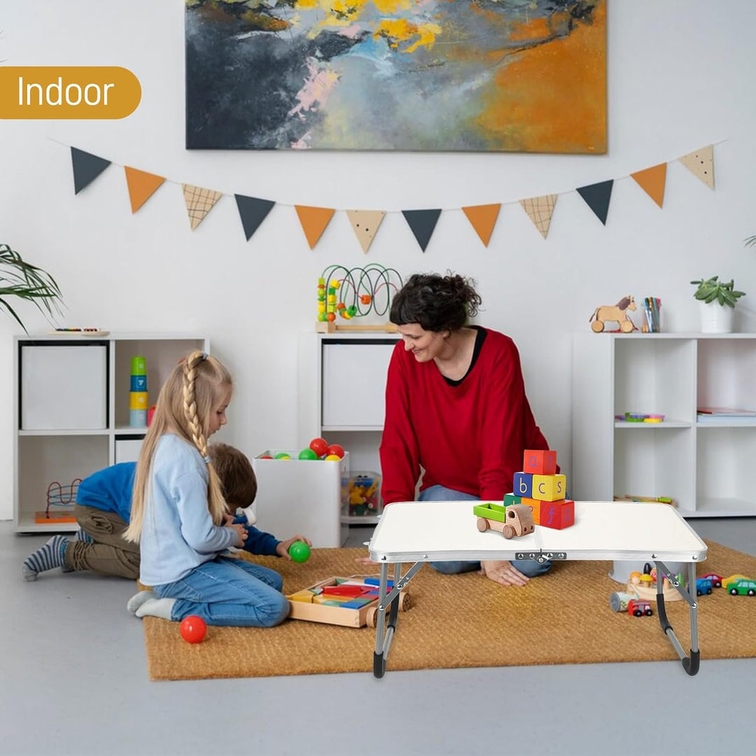 Folding Small Table-White, Klappbarer Esstisch, Multifunktionaler Klappbarer Lap Desk für Bett, Leic