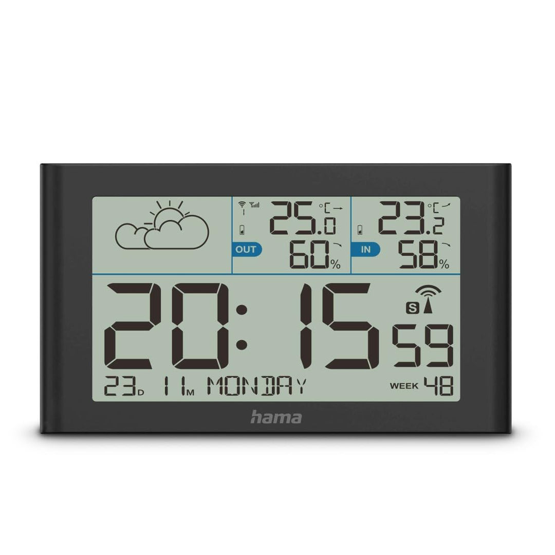 Wetterstation "Sylt", mit Aussensensor, Funk, Wecker, Schwarz