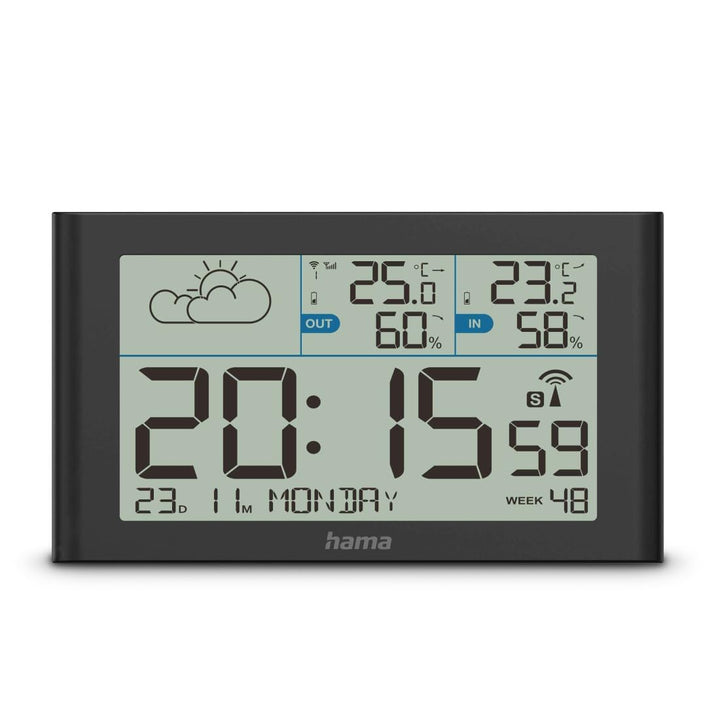 Wetterstation "Sylt", mit Aussensensor, Funk, Wecker, Schwarz