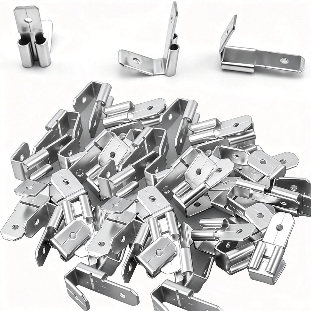 HASLED 150 Stk. Kabelschuhe 6,3mm Flachsteckhülsen, verzinntes Kupfer, doppelte Ausführung (Huckepac
