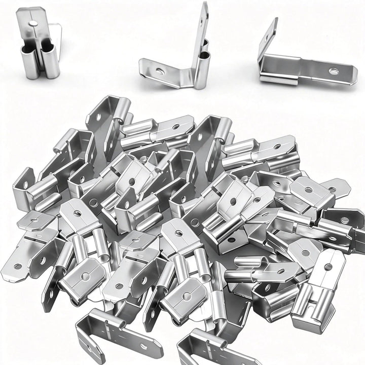 HASLED 150 Stk. Kabelschuhe 6,3mm Flachsteckhülsen, verzinntes Kupfer, doppelte Ausführung (Huckepac