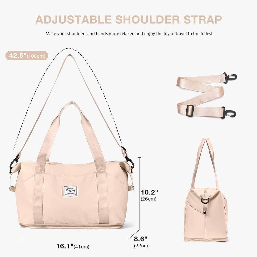 Reisetasche Damen Sporttasche mit Kulturbeutel 40x20x25 Ryanair Handgepäck Tasche Weekender Bag Schw