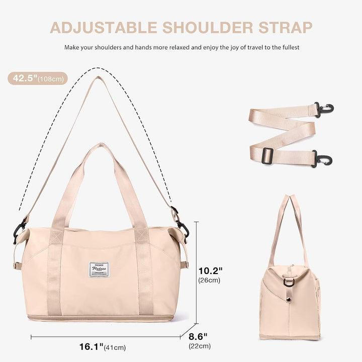 Reisetasche Damen Sporttasche mit Kulturbeutel 40x20x25 Ryanair Handgepäck Tasche Weekender Bag Schw