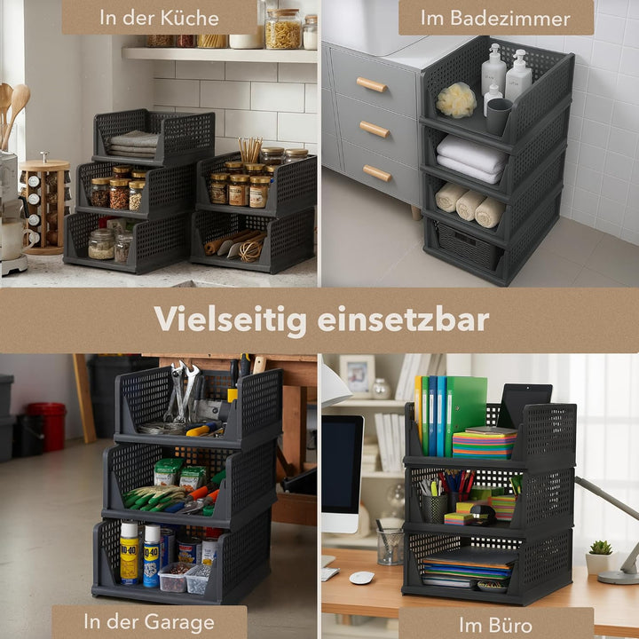 Ally Maison® Schrank Organizer 3er Set (Faltbar &amp; Stapelbar) – Kleiderschrank Organizer Boxen, platz