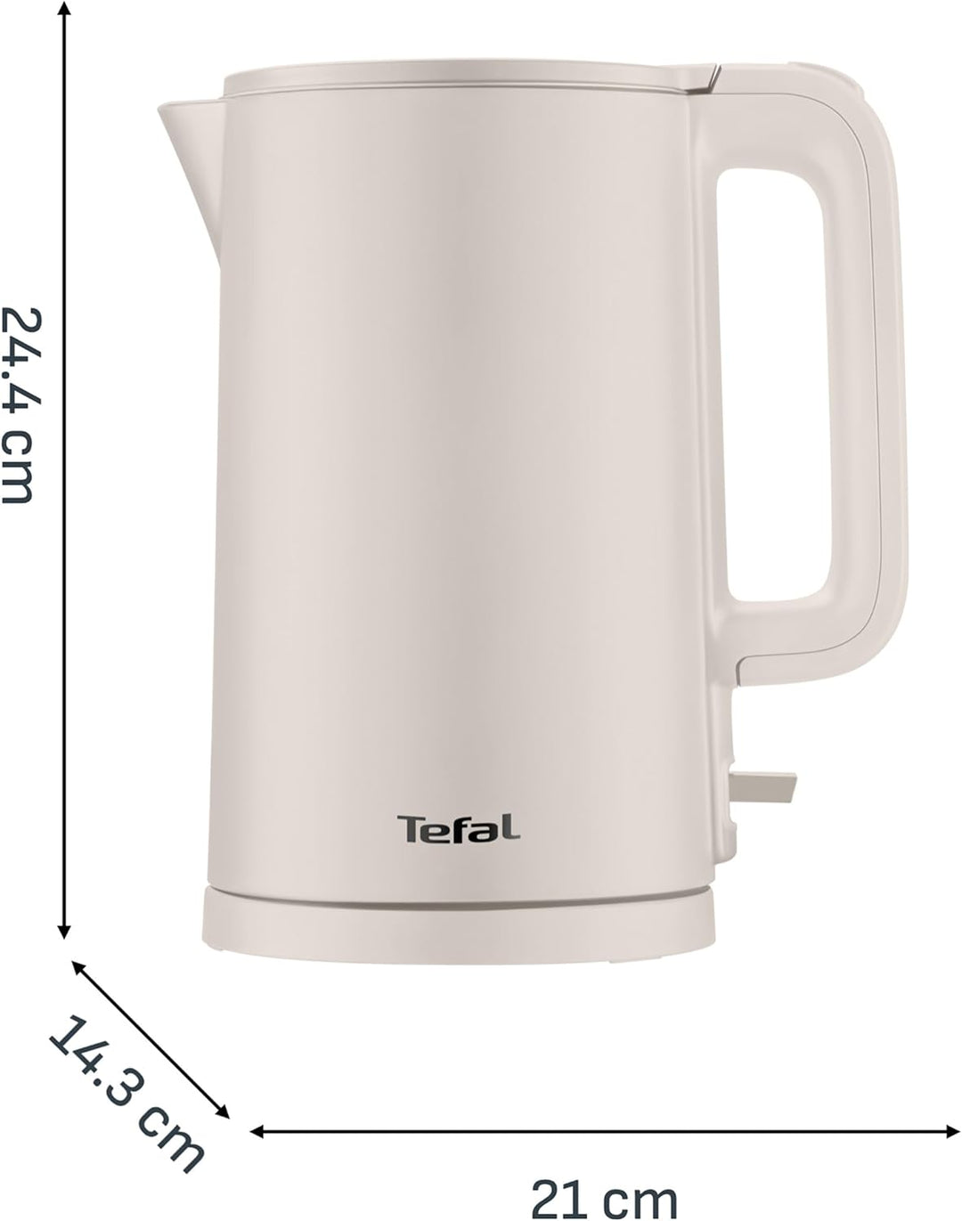 Tefal ThermoProtect Elektrischer Wasserkocher, Safe to Touch, 1500 W, Hellgrau und Innenseite aus Ed