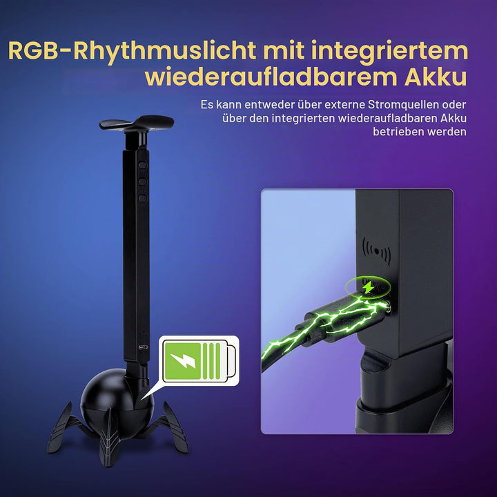 KIWIFOTOS Schreibtisch-Kopfhörer-Aufhänger, Kopfhörerständer Spider Design Headset Halter mit RGB Li