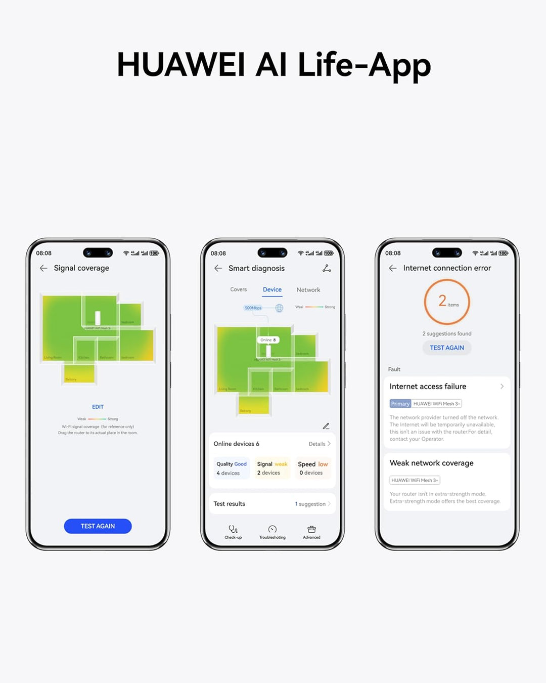 HUAWEI WiFi Mesh 3+ Router, Dual-Band Wi-Fi 6 AX3000, WLAN-Abdeckung im ganzen Haus, über 250 Geräte