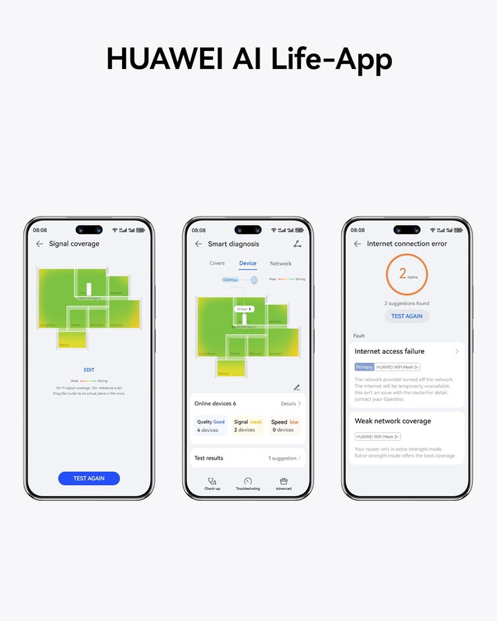 HUAWEI WiFi Mesh 3+ Router, Dual-Band Wi-Fi 6 AX3000, WLAN-Abdeckung im ganzen Haus, über 250 Geräte