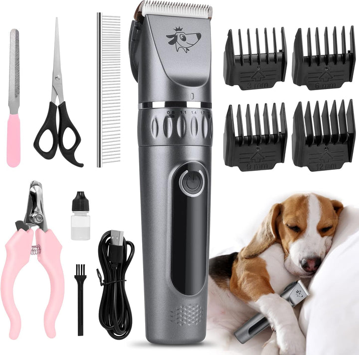 VSSHE Hundeschermaschine,Leise Schermaschine Hund und Katze Mit 2 Geschwindigkeiten Wiederaufladbare