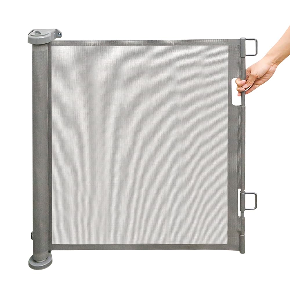 0-180cm Baby Absperrgitter, Treppenschutzgitter Ausziehbare mit Katzenklappe, Türschutzgitter, Einzi