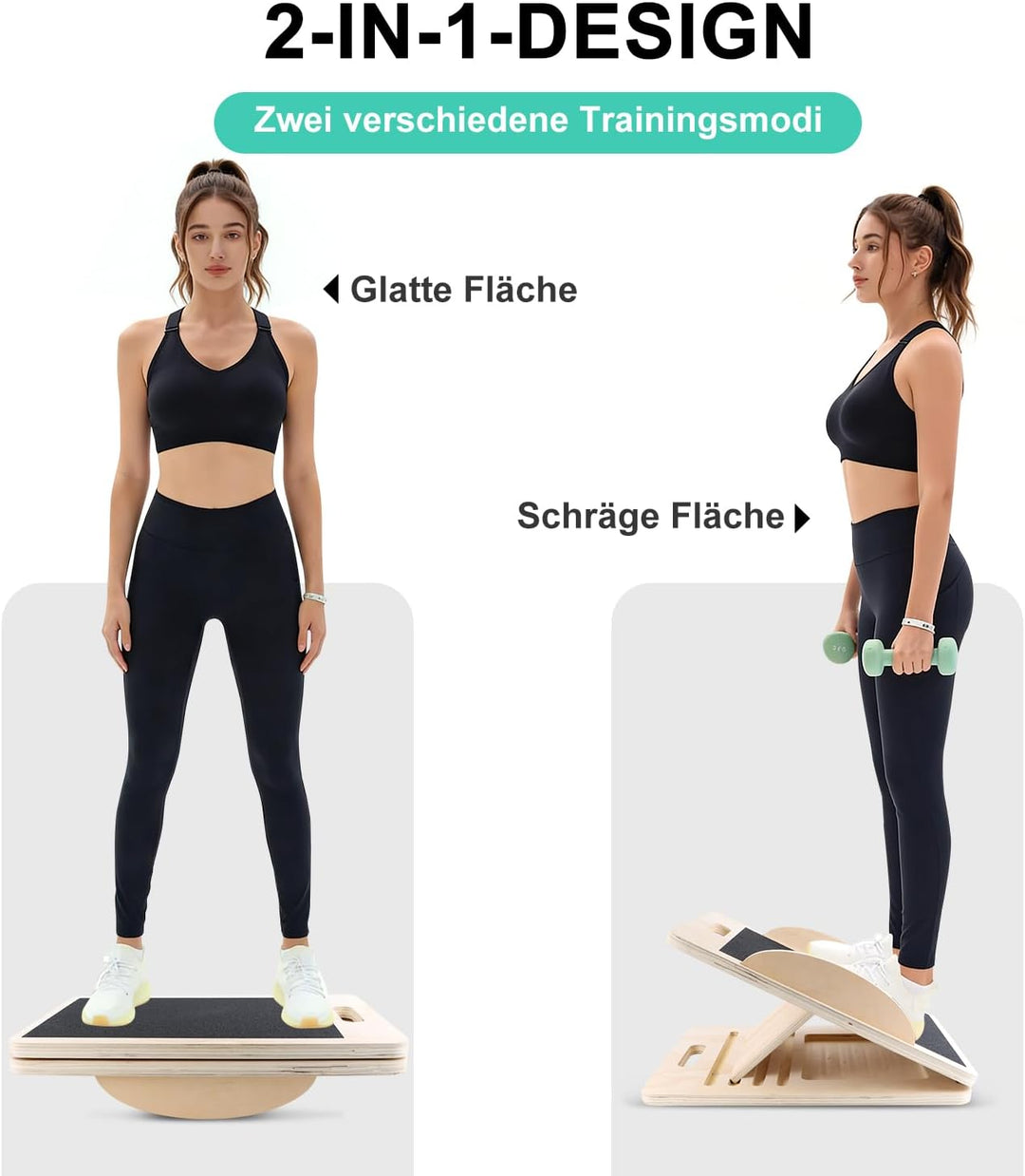 Wadendehner Balance Board Schrägbrett Verstellbares Slant Board aus Holz Portable Gleichgewichtstrai