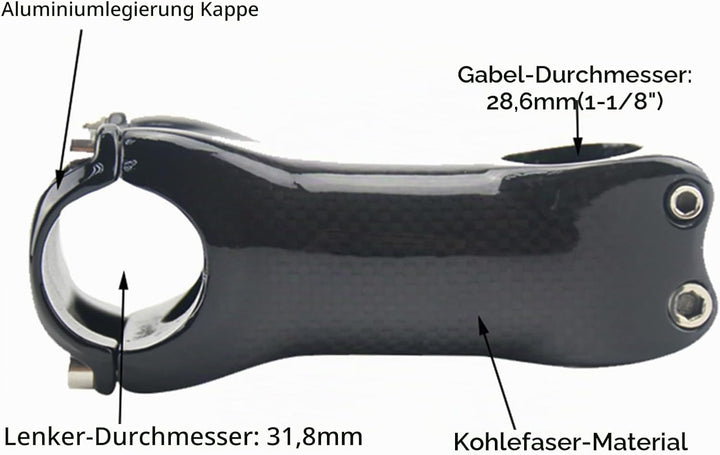 RXL SL Carbonfaser rennrad vorbau Ø 31.8, Carbon vorbau rennrad 6/17grad 70/80/90/100/110/120/130mm