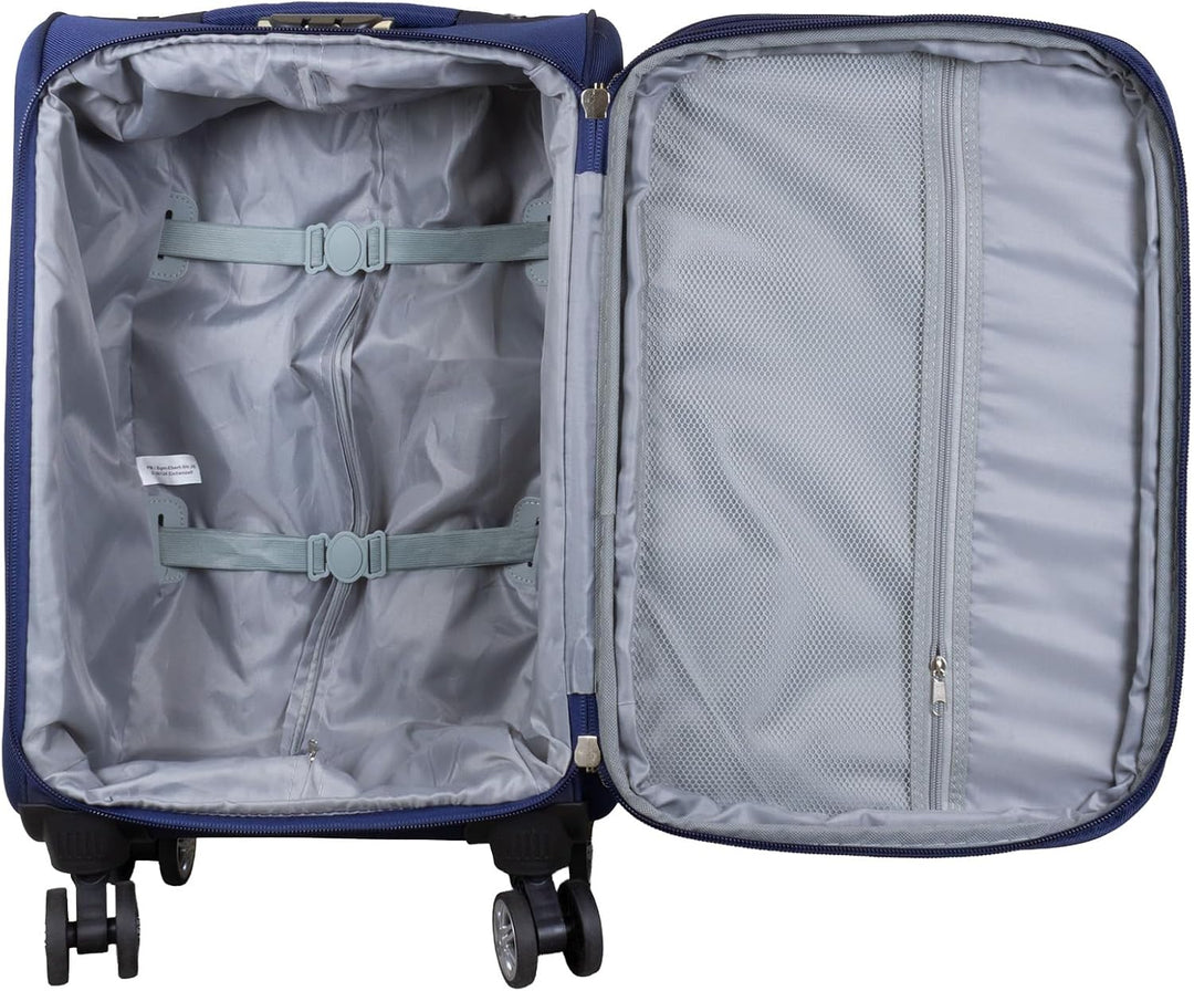 Trendyshop365 Weichgepäck grosser Reisekoffer Maribor 78cm 99 Liter 4 Rollen Zahlenschloss Blau Reis