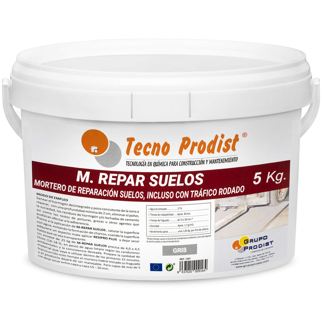 M-REPAR BÖDEN von Tecno Prodist - (5 kg) Reparaturmörtel für Beton oder Zementböden, auch befahrbar