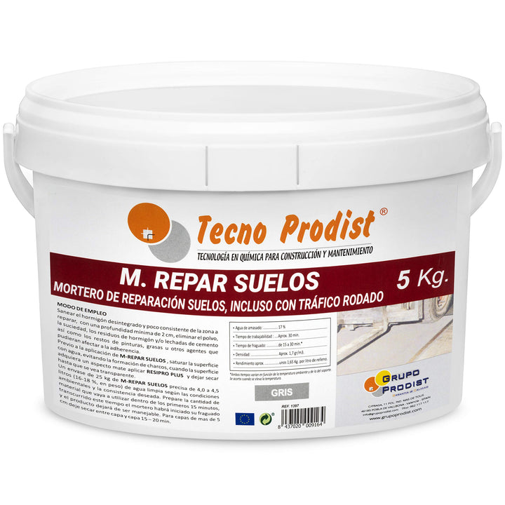 M-REPAR BÖDEN von Tecno Prodist - (5 kg) Reparaturmörtel für Beton oder Zementböden, auch befahrbar