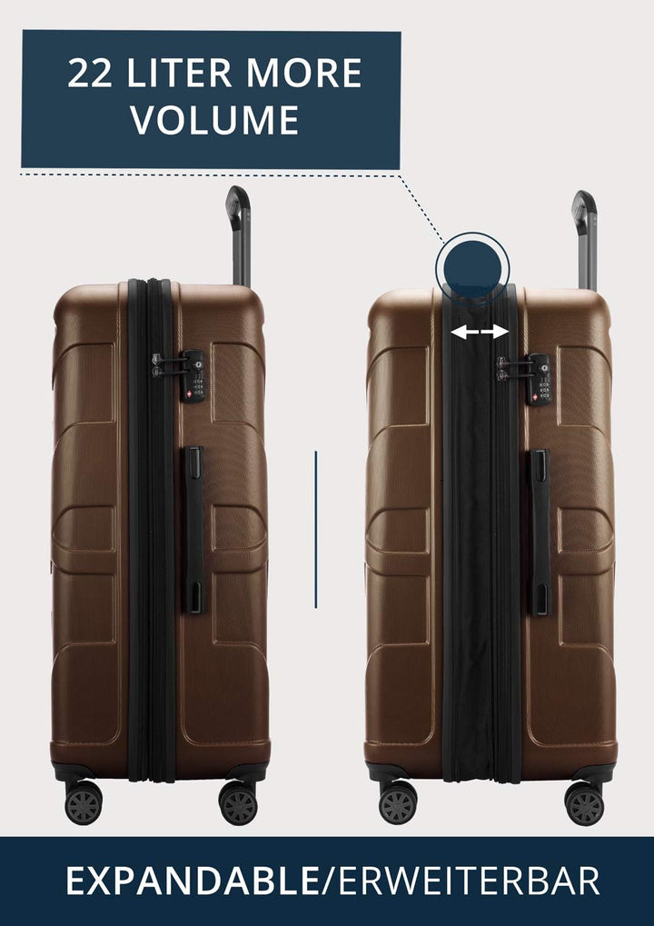 suitline - Grosser Hartschalen-Koffer Koffer Trolley Rollkoffer XL Reisekoffer, TSA, 76 cm, ca. 96-1