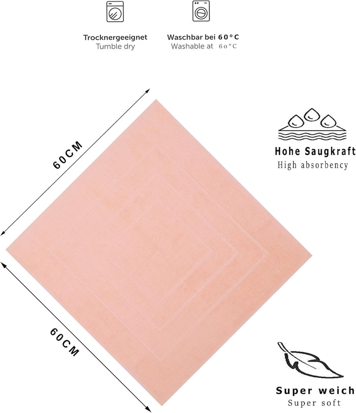 Betz 10 Stück Badvorleger Palermo 100% Baumwolle Badematte Badteppich Duschvorlage Grösse 60x60 cm Q