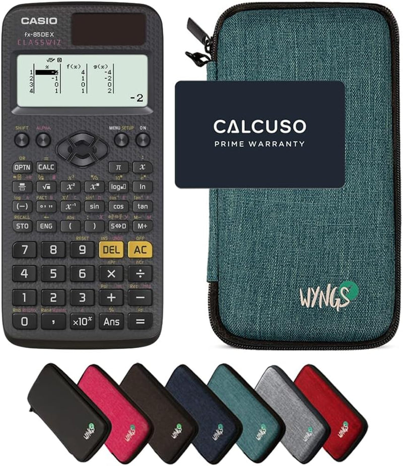 CALCUSO Sparpaket: Casio FX-85DE X ClassWiz technisch-wissenschaftlicher Taschenrechner + WYNGS Schu