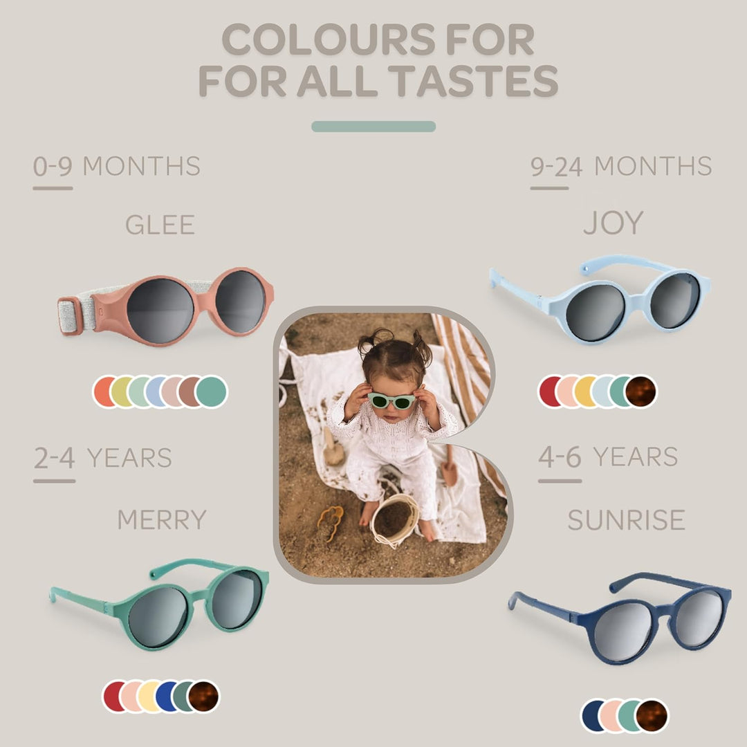 BÉABA, Sonnenbrille für Babys von 0 bis 9 Monaten, 100% UV-Schutz – KAT. 4, Seitenschutz, optimaler
