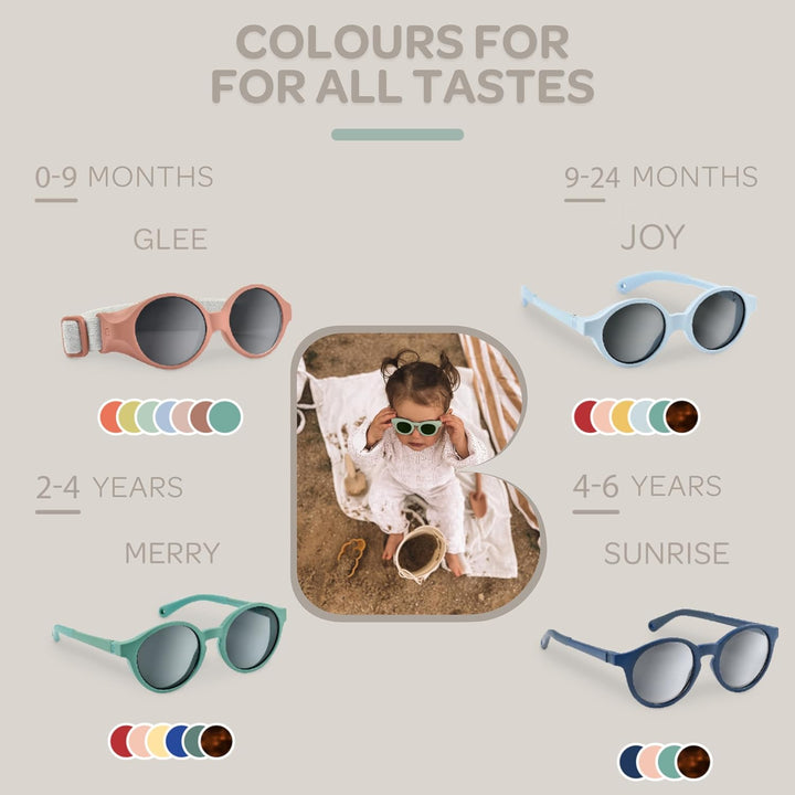 BÉABA, Sonnenbrille für Babys von 0 bis 9 Monaten, 100% UV-Schutz – KAT. 4, Seitenschutz, optimaler