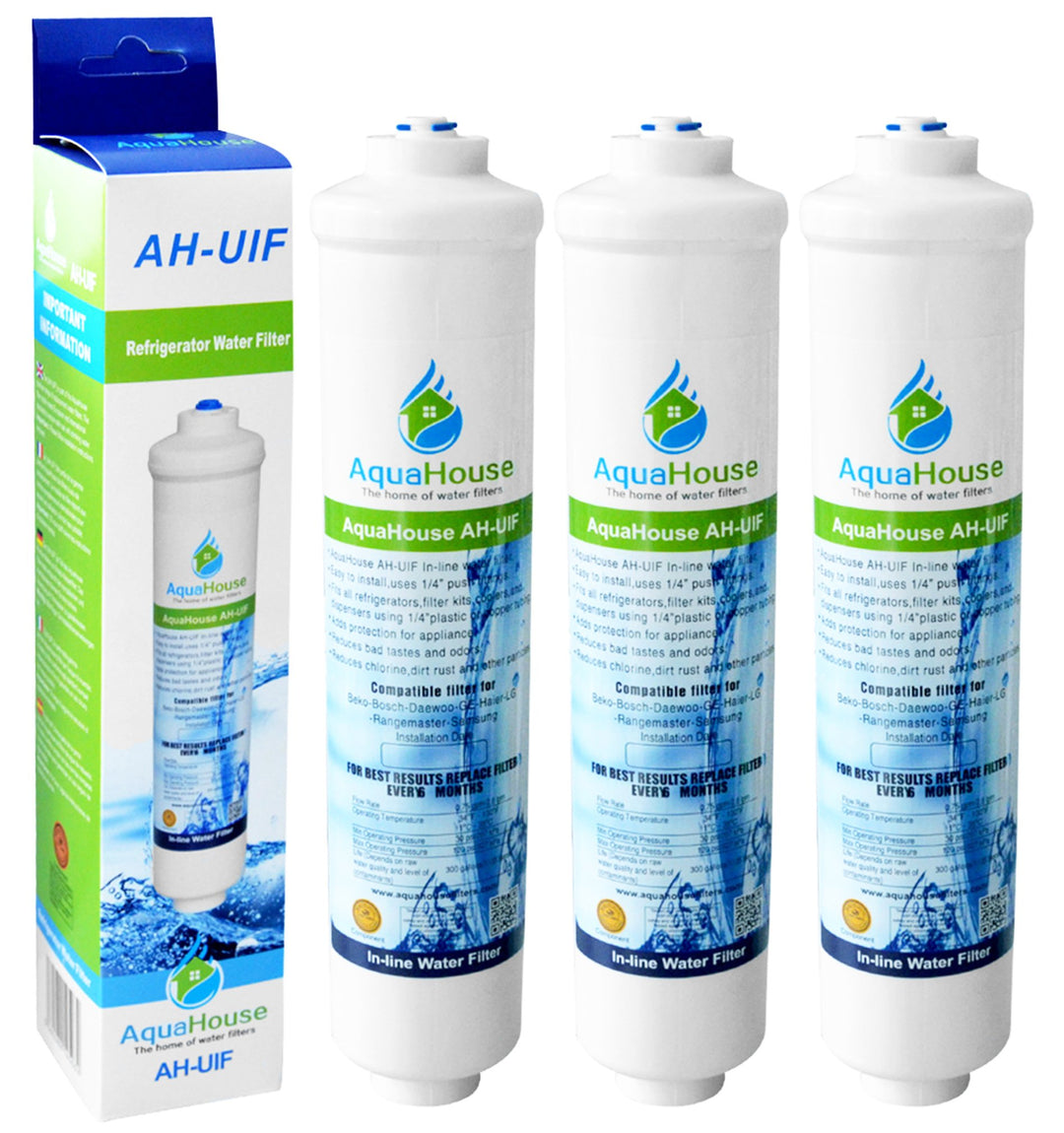 3x Aquahouse UIFS kompatibel Kühlschrank Wasserfilter für Samsung DA29-10105J HAFEX/EXP WSF-100 Aqua