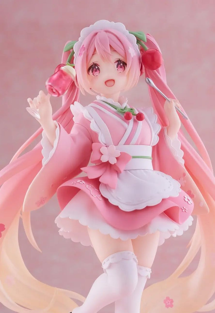 Taito Hatsune Miku Statuette PVC Newley Written Sakura Miku Japanese Cafe Ver. 18 cm