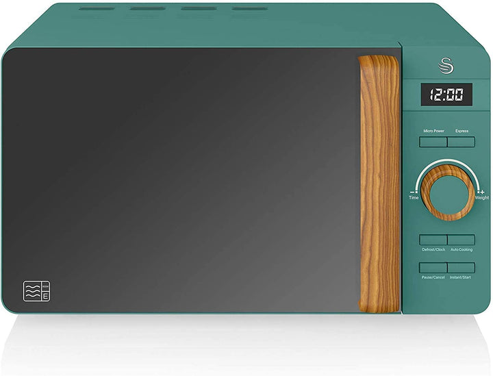 Swan Nordic Digital Mikrowelle 20L, 6 Betriebsstufen, 800W Leistung, Timer 30 min, Easy Clean, Aufta