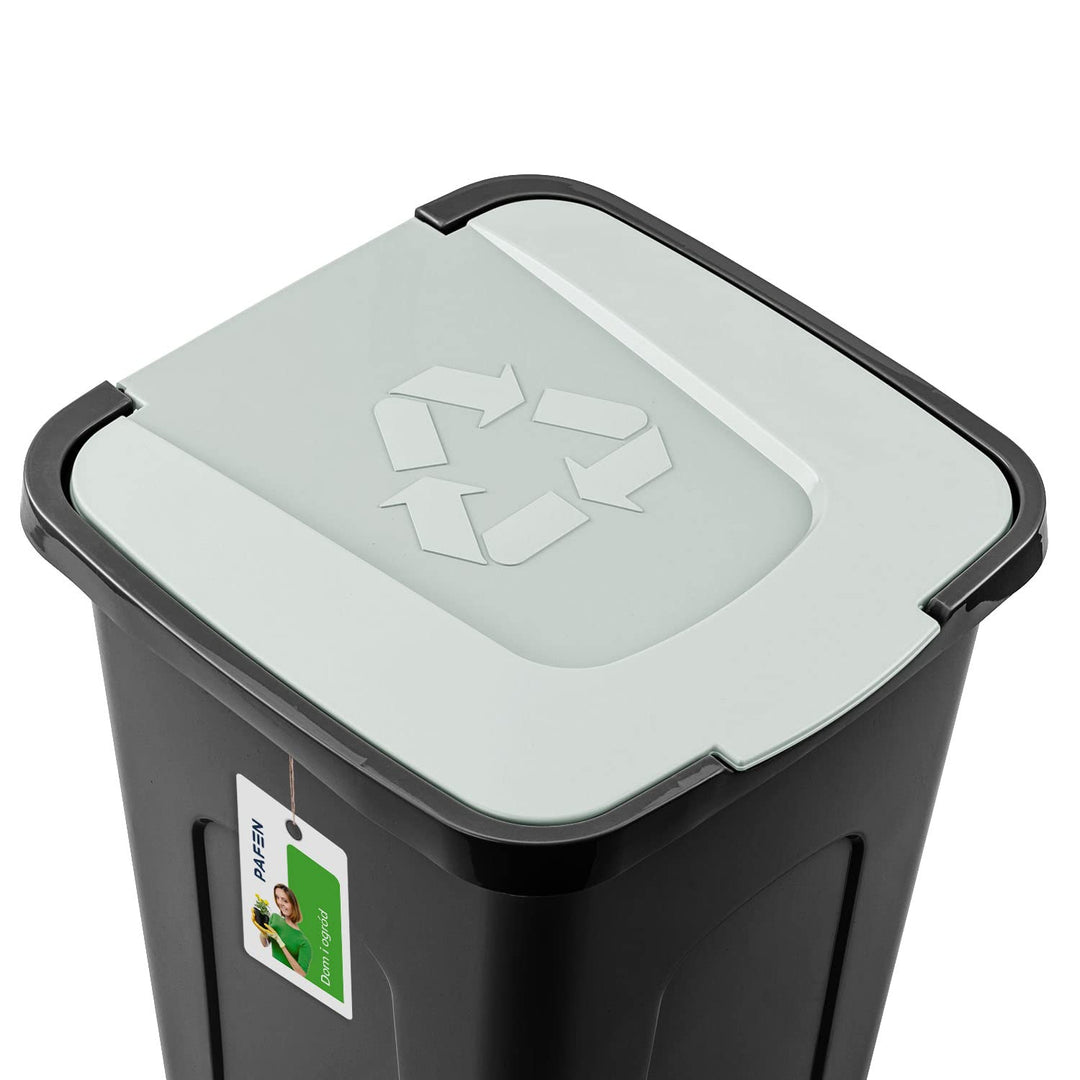PAFEN Grosser Mülleimer 50l mit Deckel – 3er Set Abfallbehälter 550 x 365 x 370mm - Abfalleimer für