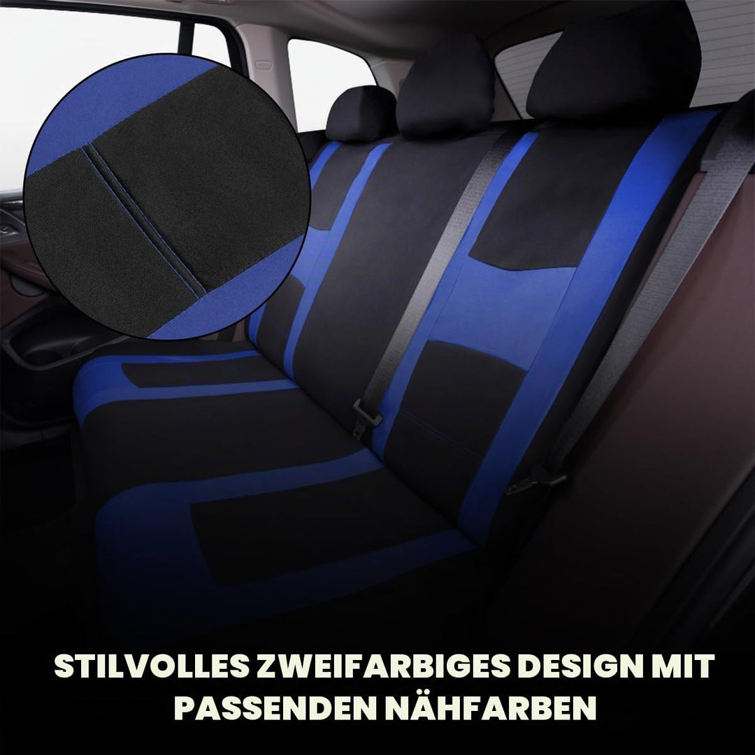 JNNJ 9 Stück Autositzbezüge Kompletter Satz, Klassisch Autositzbezüge Sitzschoner Auto Schonbezug Au