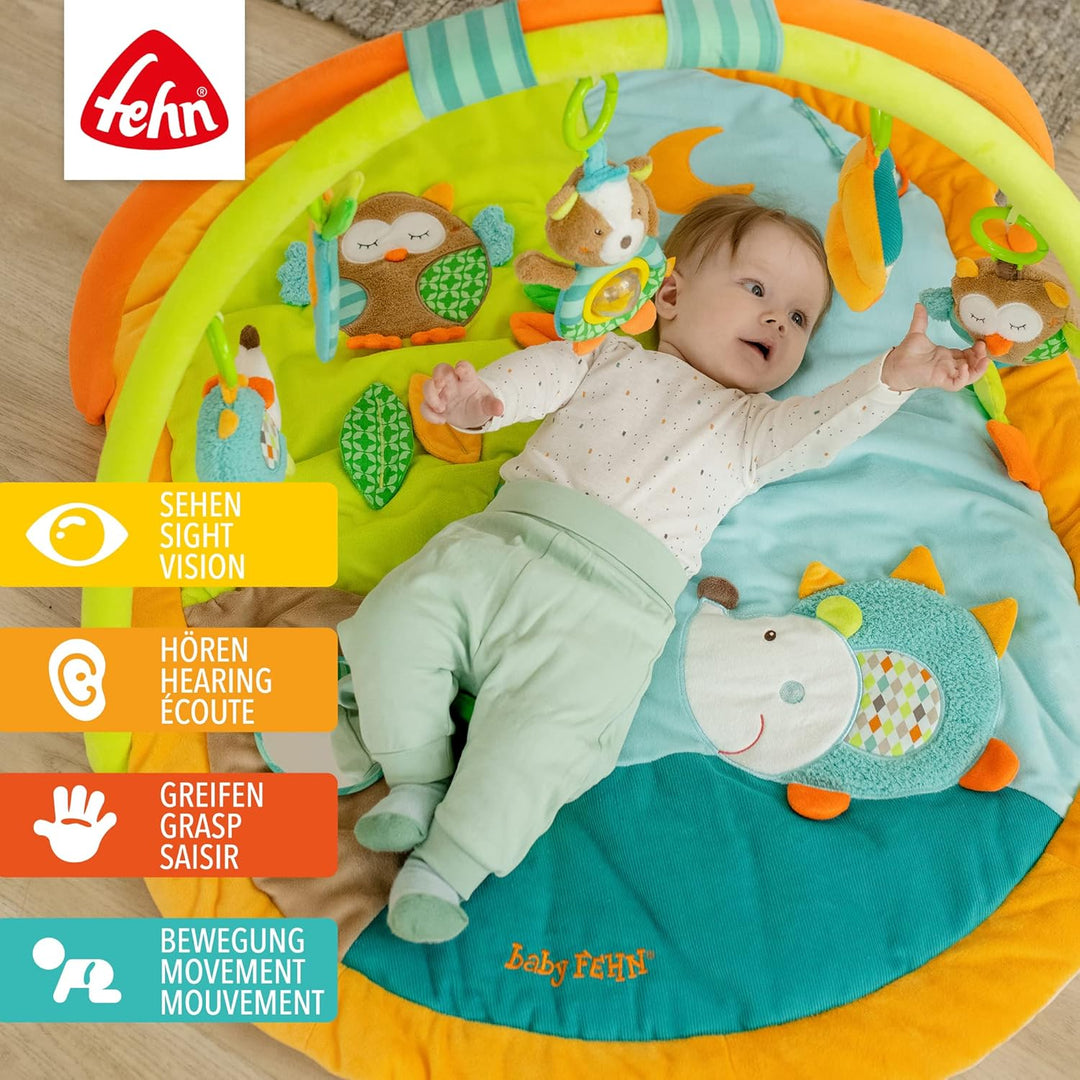 Fehn 071559 3-D-Activity-Decke Sleeping Forest / Spielbogen mit 5 abnehmbaren Spielzeugen für Babys