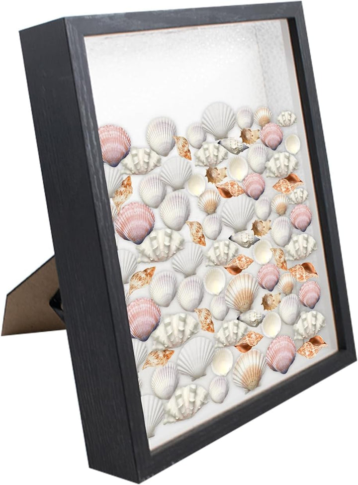 Bilderrahmen Shadow Box Vitrinenrahmen mit Schlitz Oben Holzvitrine für Tickets, Muscheln, Briefmark