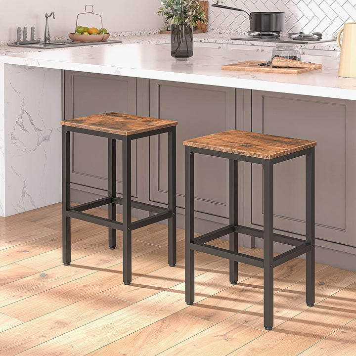HOOBRO Barhocker, 2er Set Barstühle, Küchenstühle mit stabilem Metallgestell, Sitzhöhe 65 cm, mit Fu