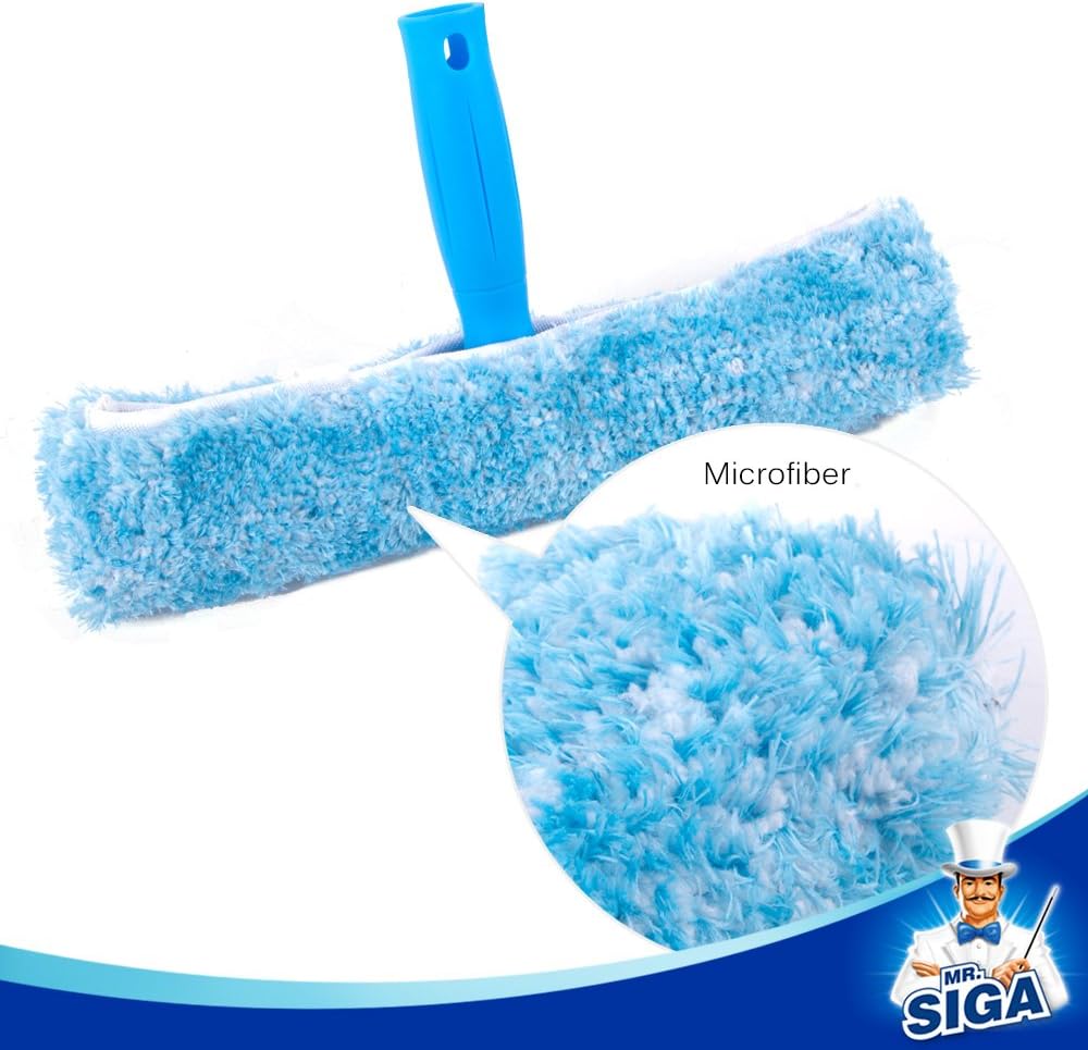 MR.SIGA Professional Fensterreinigungs-Set – Abzieher & Mikrofaser-Fensterwischer, 25 cm 25 cm Schwa