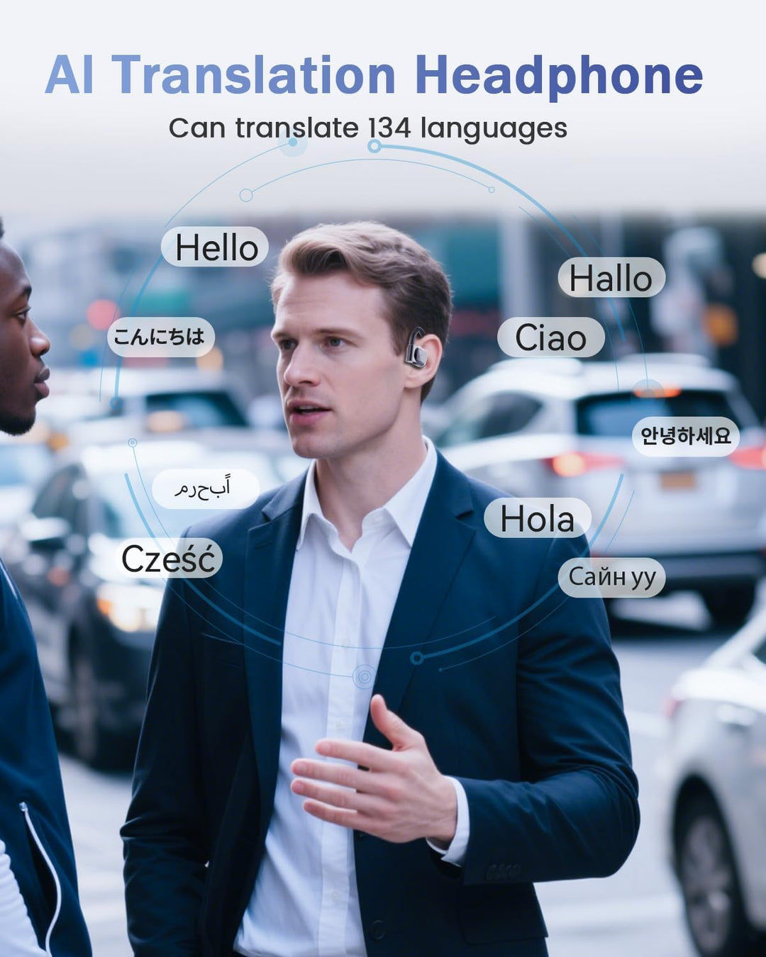 SANOTO Ki Übersetzer kopfhörer, 134 Sprachen Ki Kopfhörer mit Echtzeit Übersetzung,Open Ear Kopfhöre
