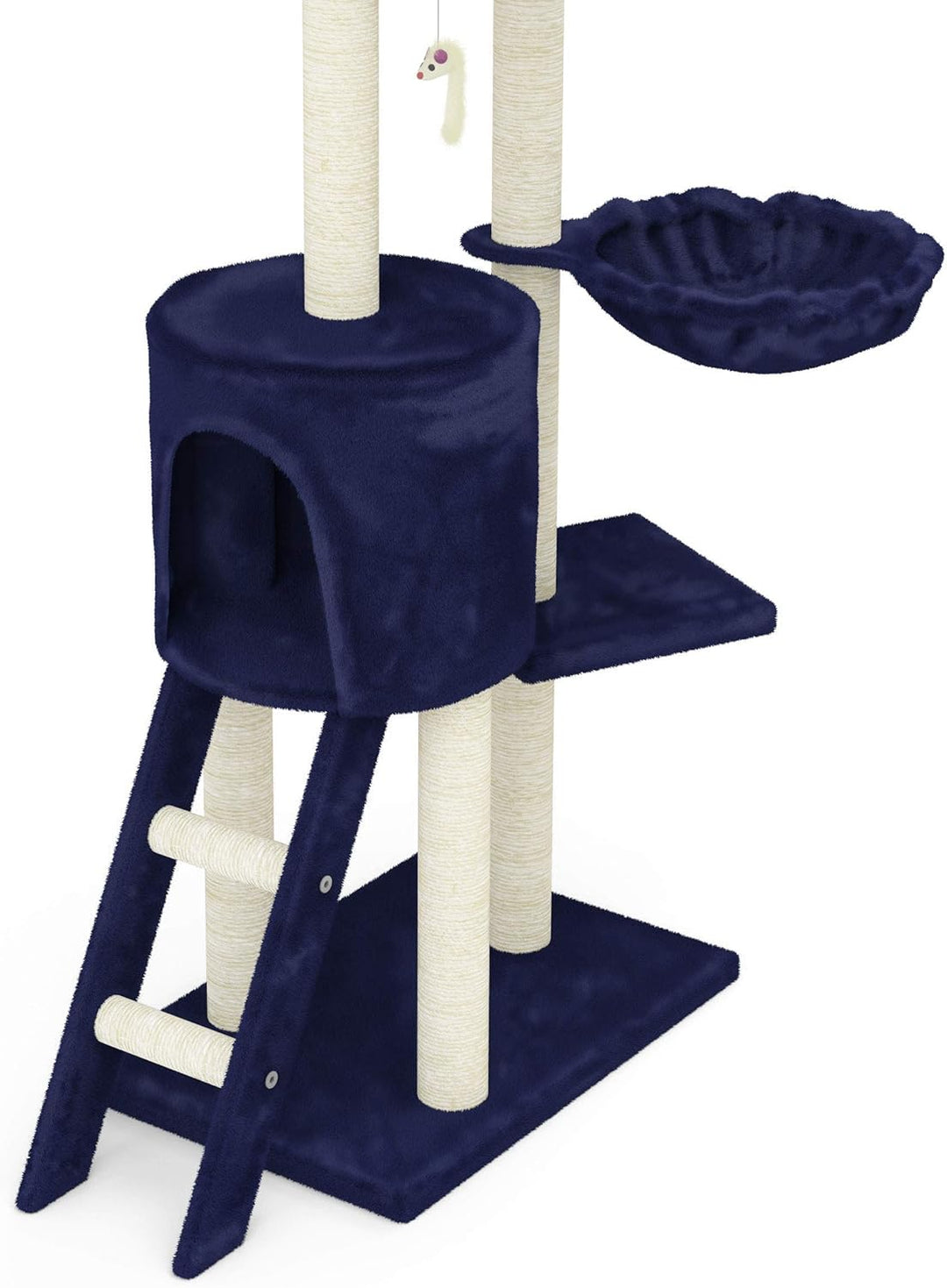 Beltom® KRATZBAUM KATZENKRATZBAUM KLETTERBAUM KATZENBAUM SPIELBAUM 140 cm. Park Spiele - Blau, Blau