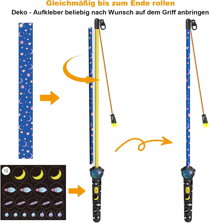 4er LED Laternenstab Elektrisch 50cm für St Martin,Sankt Martin Laterne Kinder Elektrischer Stab für