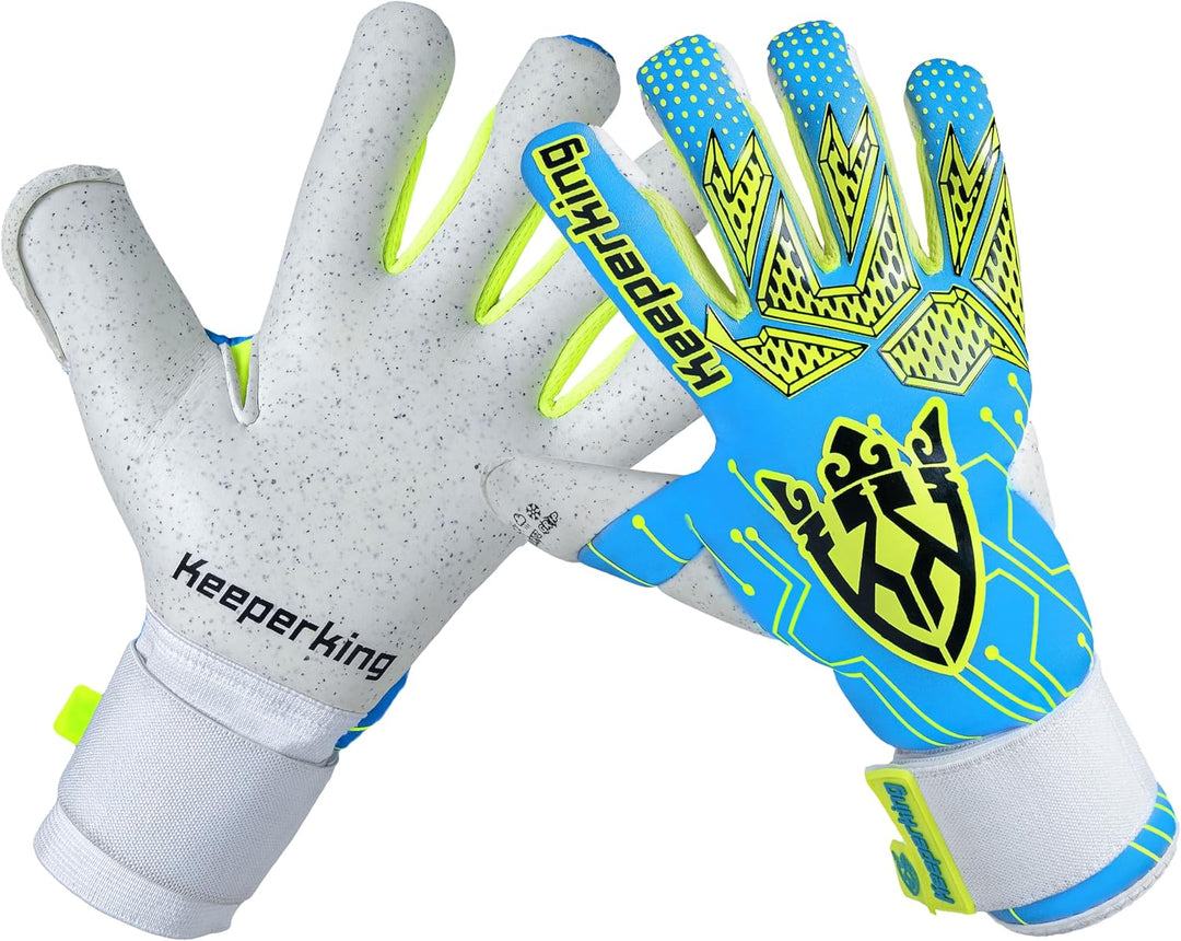 Keeperking Torwarthandschuhe für Erwachsene Fussballhandschuhe Herren Innennaht Profi Premier Grip 4