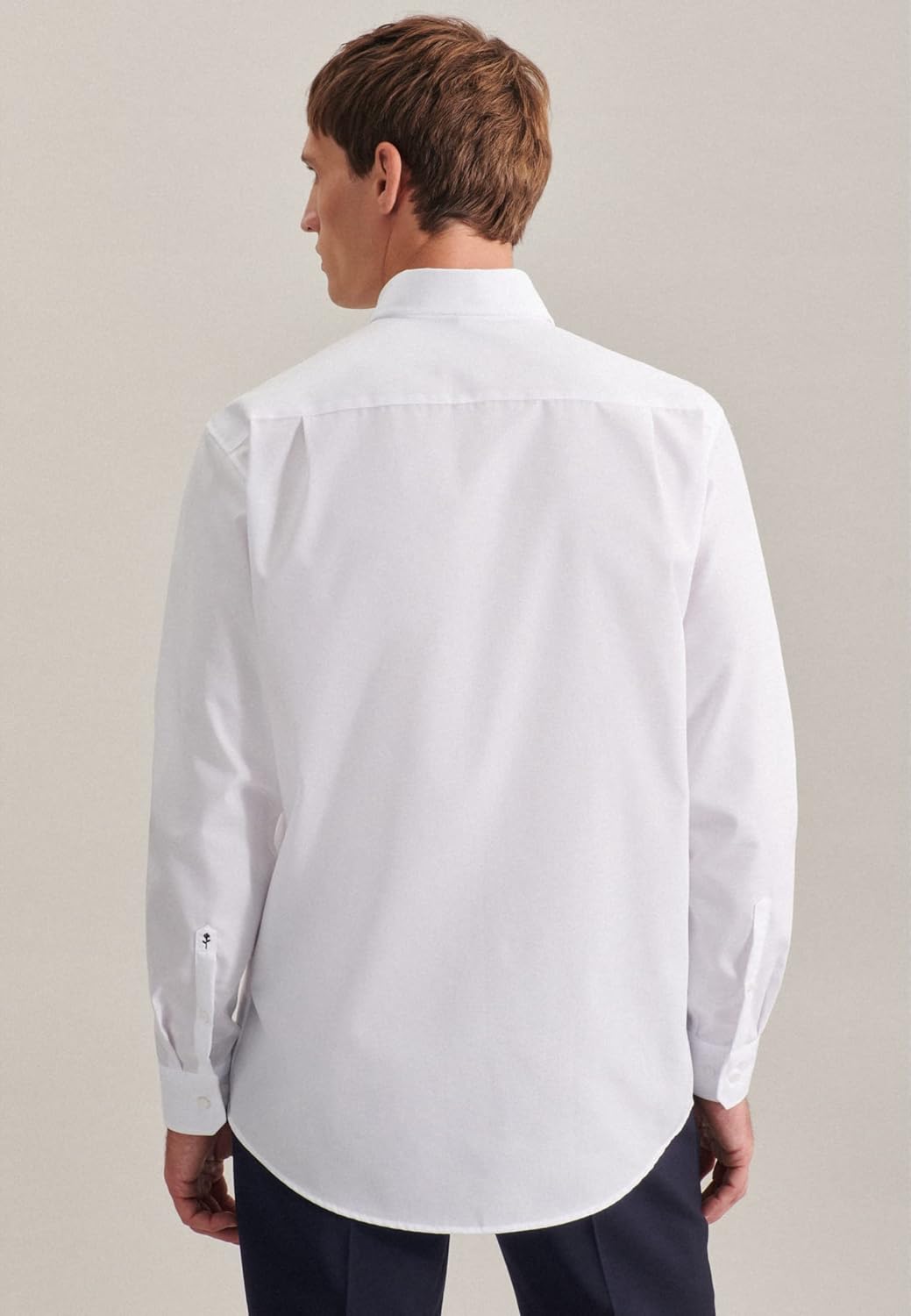 Seidensticker Herren Regular Bügelfrei Button-down Langarm Businesshemd 46 Weiss (White 000), 46 Wei