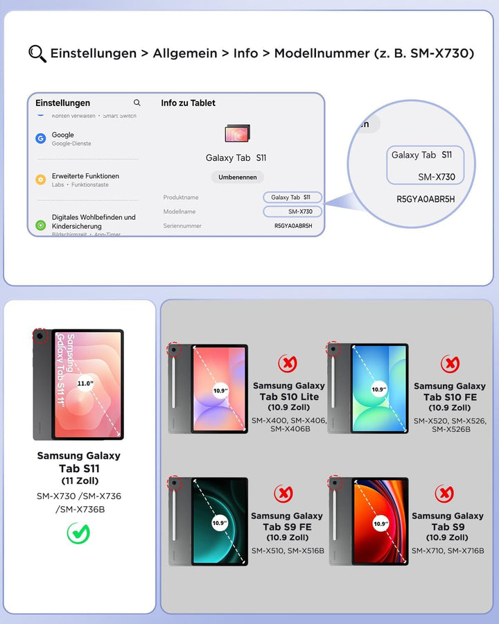 CACOE Hülle Tastatur Kompatibel mit Samsung Galaxy S10 Lite 5G / S10 FE / S9 FE / S9 10.9 Zoll/11 Zo