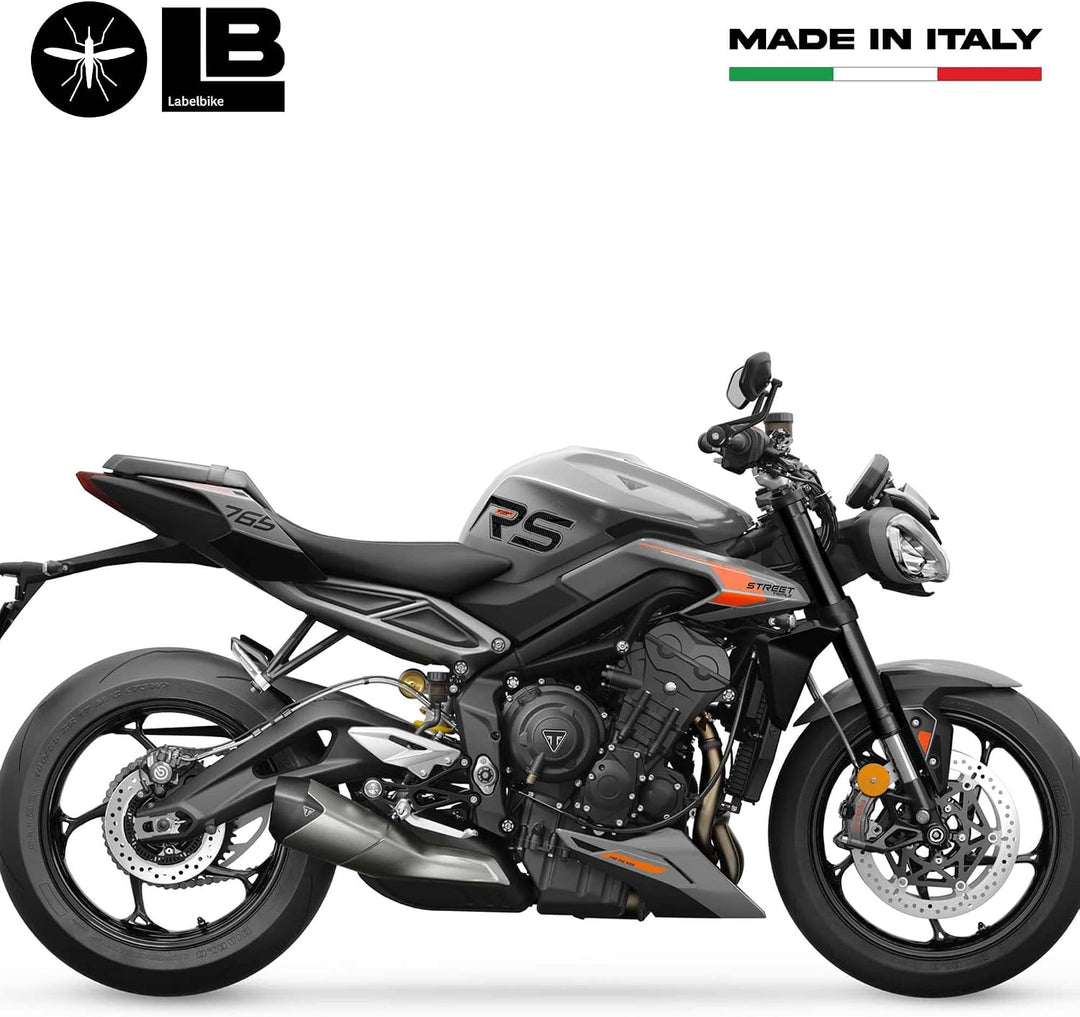 LABELBIKE 3D Motorrad Tankaufkleber kompatibel mit Triumph Orange, Orange