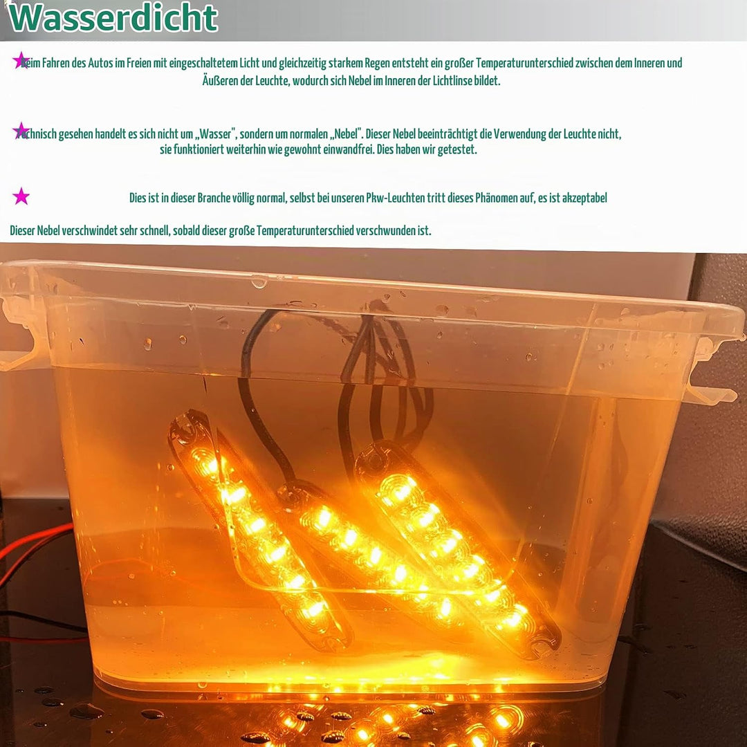 12V/24V 6LED Warnlicht Stroboskoplicht,Ultradünn Led Seite Frontblitzer Amber Blitzer Blitzmodul Ora